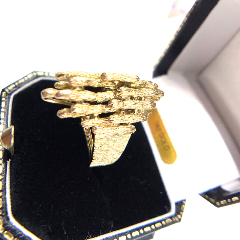 14ct solid gold mid century unisex ring Size N Game of thrones 1970s