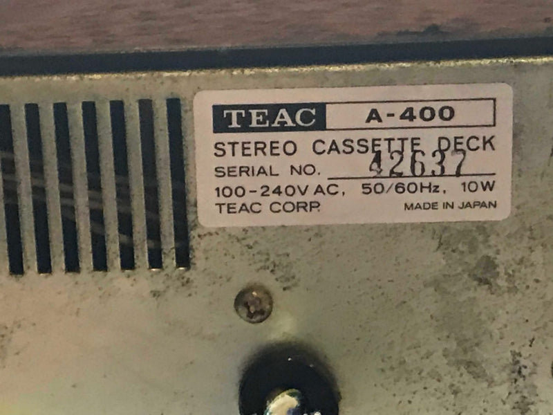 TEAC Cassette Deck A 400 vintage 1970s tape player