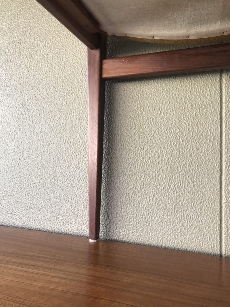 Authentic Parker stool for Nordic dresser table 1960s mustard yellow or black Italian leather