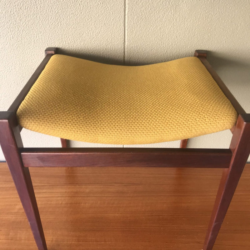 Authentic Parker stool for Nordic dresser table 1960s mustard yellow or black Italian leather