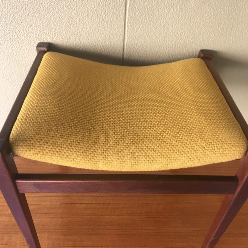 Authentic Parker stool for Nordic dresser table 1960s mustard yellow or black Italian leather
