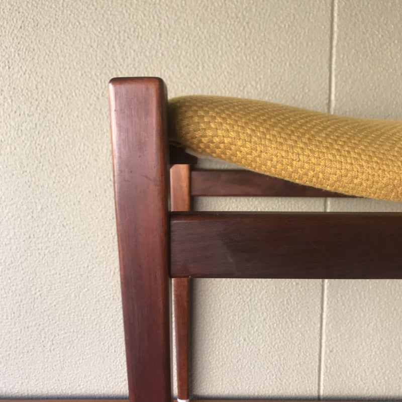 Authentic Parker stool for Nordic dresser table 1960s mustard yellow or black Italian leather
