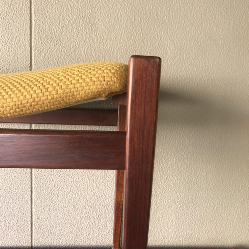 Authentic Parker stool for Nordic dresser table 1960s mustard yellow or black Italian leather