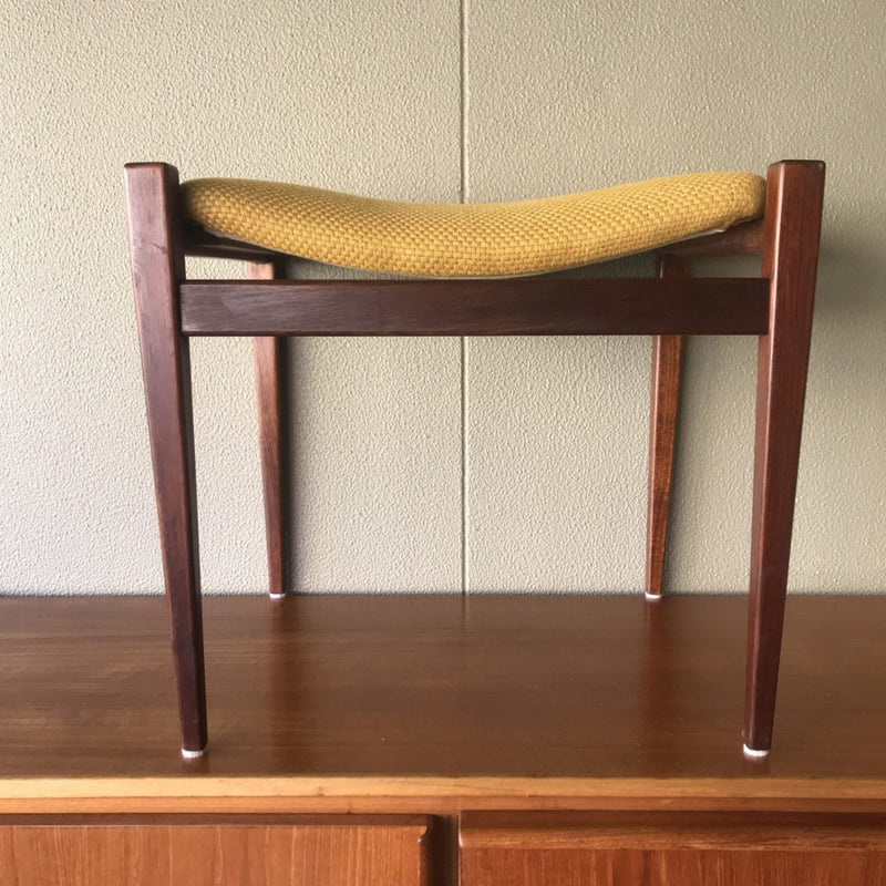 Authentic Parker stool for Nordic dresser table 1960s mustard yellow or black Italian leather