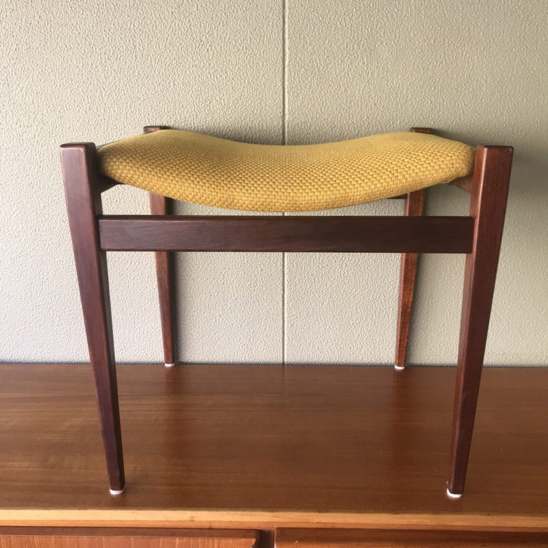 Authentic Parker stool for Nordic dresser table 1960s mustard yellow or black Italian leather